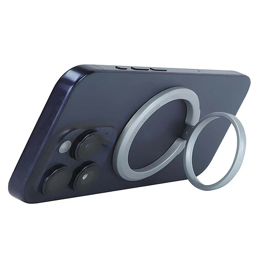 Jaym Anneau Stand Magnétique pour MagSafe avec Fonction Support Rotatif Argent