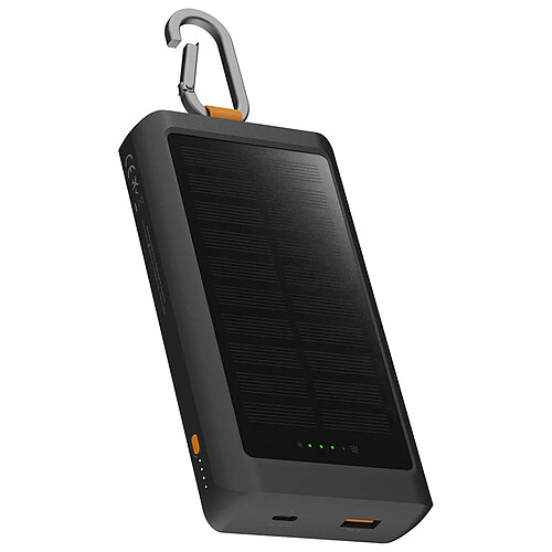 Xtorm Powerbank Solaire Go2 10000mAh port USB et USB-C 15W avec Panneau 1W Noir