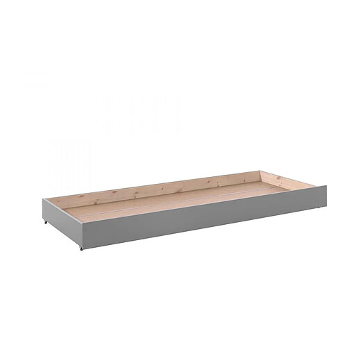 VIPACK Lit tiroir gigogne PINO gris