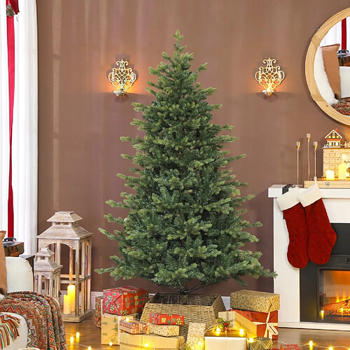 Blossom Paris Sapin de Noël artificiel à branches réalistes, support métal, montage facile, Vert