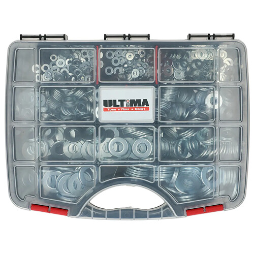Ultima visser fixer coller coffret rondelles acier - Zingué blanc