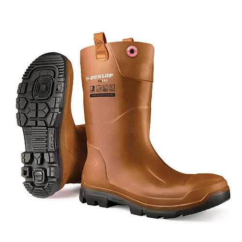 Botte de sécurité fourées RIGAIR PRO FUR S5 SRA SRC CI Dunlop® marron noir P COVERGUARD 9RFPO90039