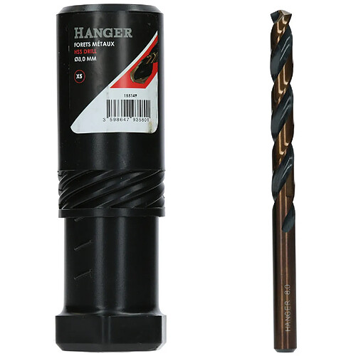 Hanger Boîte de forets métal HSS - 8 mm