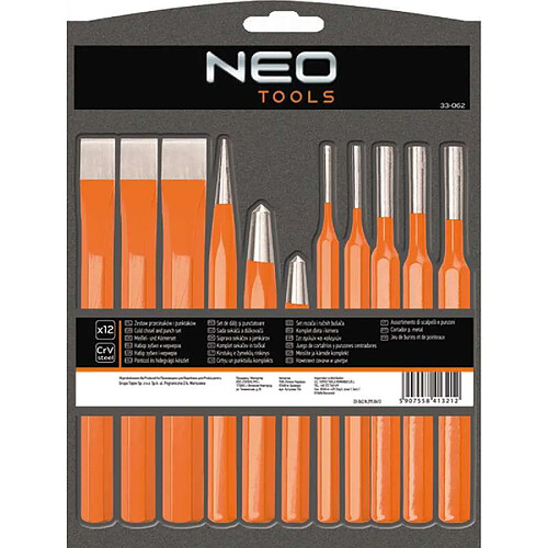 Neo tools Coffret poinçons et burins - 12 pièces