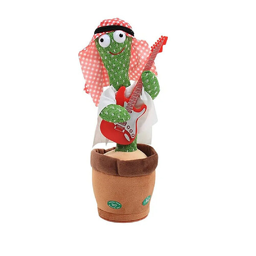 Arzopa Peluche Interactif Cactus en avec sons et chansons répétitifs style de guitare arabe Rouge