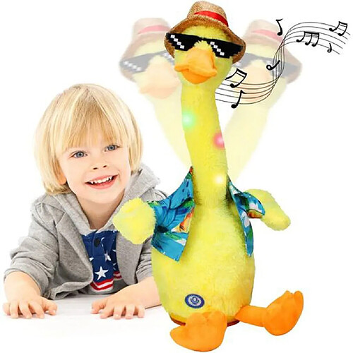 Arzopa Peluche canard interactif - Jaune