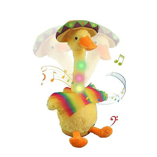 Arzopa Peluche canard interactive - Jaune
