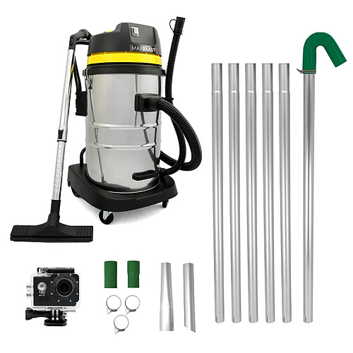 Monstershop MAXBLAST Lot de Aspirateur Industriel 50 L, Perche Pour Gouttières & Caméra d'Inspection
