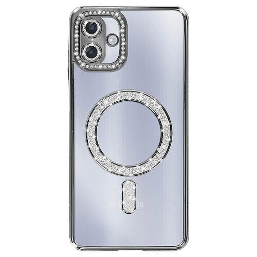 Avizar Coque pour Galaxy A07 Compatible MagSafe avec Contour Strassé Noir