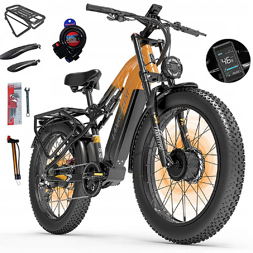 Vélo électrique LANKELEISI MG800 MAX - Double moteur 2000W - samsung batterie 48V 20Ah pneus 20"*4.0 et freins hydrauliques VTT