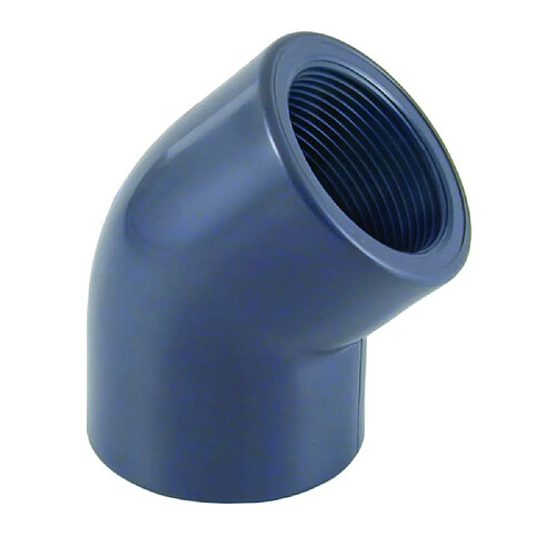 boni-shop Coude PVC 45 Degrés Femelle 1 1/4", Raccord PVC à Coller, PVC-U
