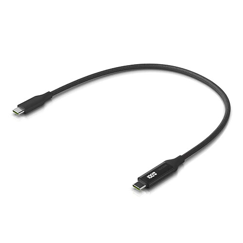 Câble Ubiquiti USB-C 0.3m 100W 480Mbps Noir avec Écran