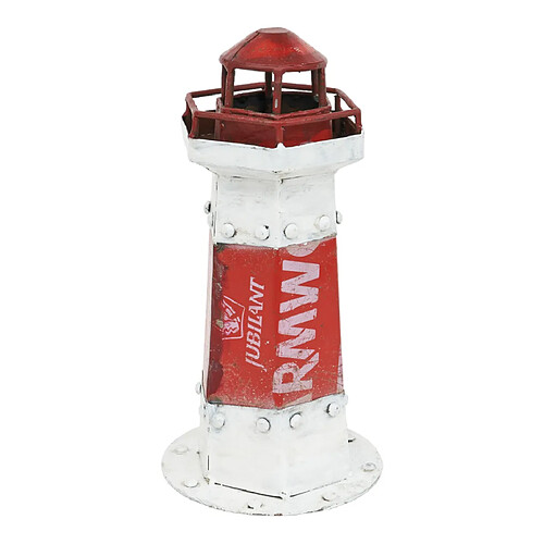 BATELA Phare en métal rouge