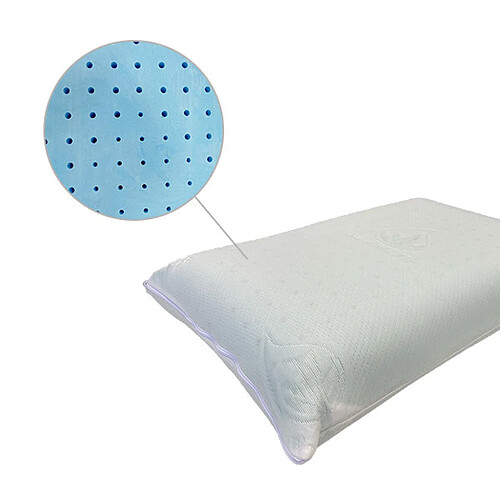 Indream Oreiller Fresh viscoélastique souple 60x40x12 cm.