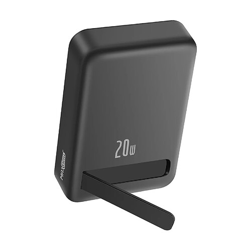 Max excell Powerbank MagSafe 10000mAh Ports USB-C 20W avec Béquille Support Noir