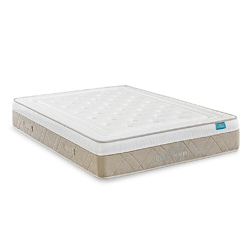 Matelas Nature Spring Deluxe Leafsleep — ressorts ensachés, mousse viscoélastique et revêtement Tencel.
