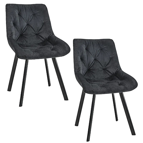 Akord Ensemble De 2 Chaises Noir 50X43X49