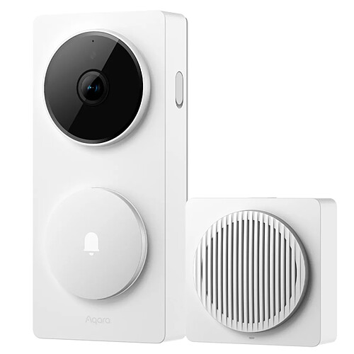 Aqara Sonnette Camera Video 2K avec Hub Connecté G410 pour Porte d'Entrée Blanc