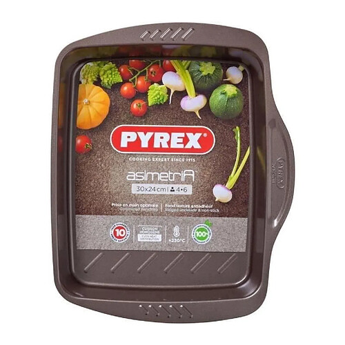 Pyrex plat à four rectangulaire en acier - Chocolat