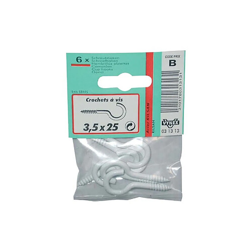 Vynex Crochet acier penture - Blanc