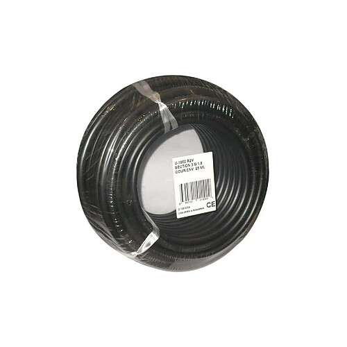 Electraline Câble rigide U-1000 R2V 3G1,5 mm² - 10 m noir