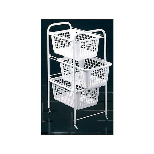 Metaltex resserre 3 corbeilles de rangement - Blanc