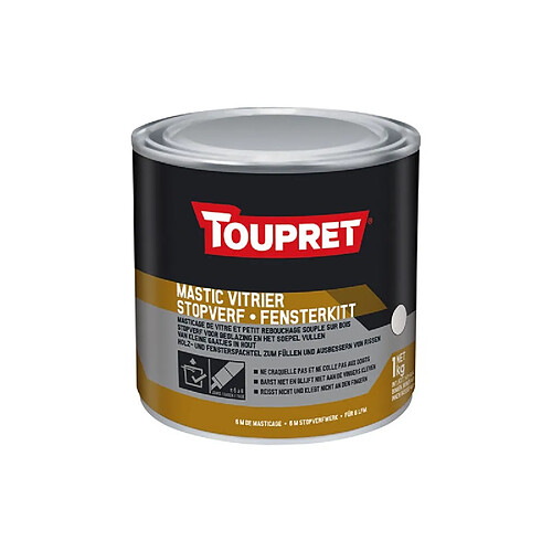 MASTIC VITRIER BLANC 1KG TOUPRET - MABLA01D