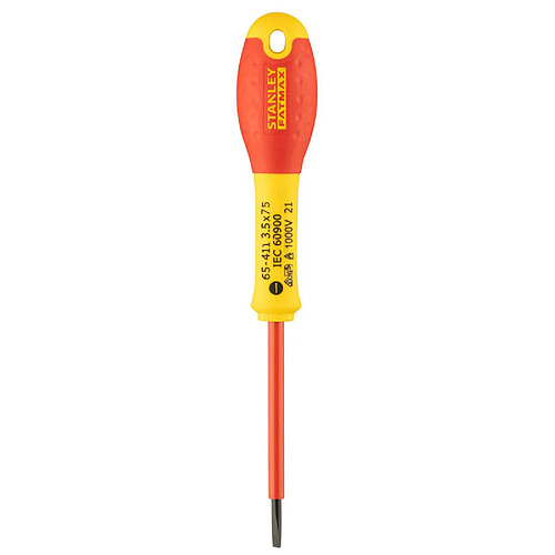 Tournevis électricien isolé 1000v 3,5x75mm fatmax - STANLEY - 1-65-411