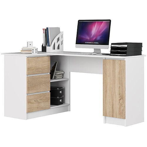 Akord Bureau d'angle avec caisson - Blanc