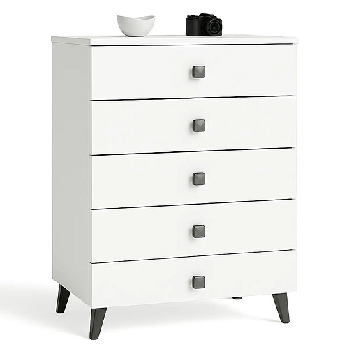 Akord Commode Mobi 5 tiroirs – Blanc
