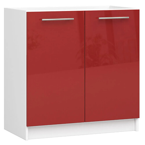 Akord Meuble bas de cuisine Oliwia - Blanc et rouge