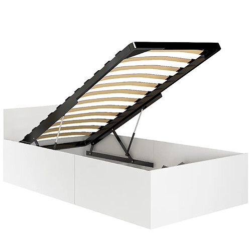 Akord Lit Ajustable Avec Sommier À Lattes Blanc 200X90X68