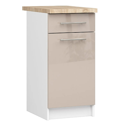 Akord Armoire Oliwia Avec Plateau Blanc Et Cappuccino Brillant 40X46X85