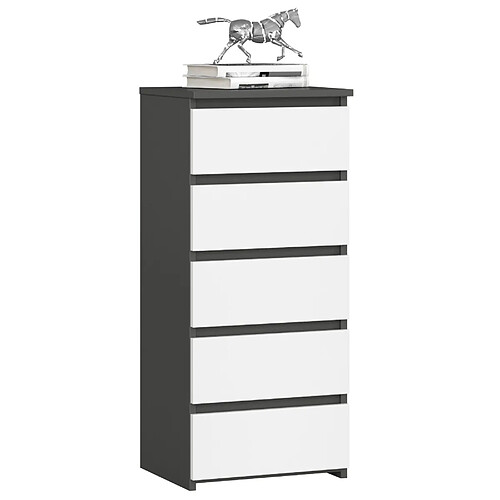 Akord Commode 5 tiroirs - Gris