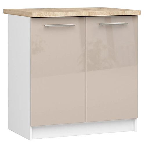 Akord meuble bas de cuisine 2 portes - Blanc cappuccino