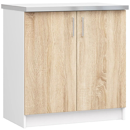 Akord Meuble bas de cuisine 2 portes - Blanc