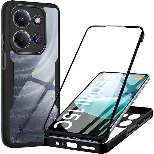Coque 360 degrés intégrale pour Xiaomi Redmi 15C 4G Protection arrière Avant noir - XEPTIO