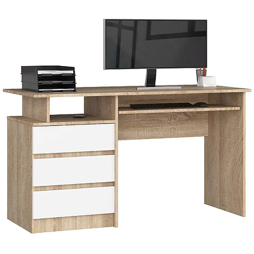 Akord Bureau avec caisson 3 tiroirs - Chêne