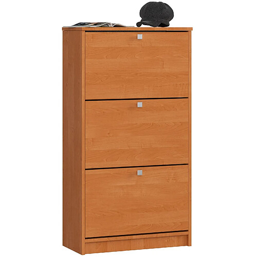 Akord Armoire à chaussures 3 abattants - Bois aulne
