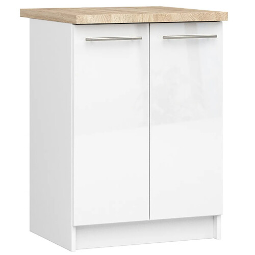 Akord Meuble bas de cuisine 2 portes - Blanc