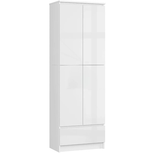 Akord Bibliothèque Fermée Blanc/Blanc Brillant 60X35X180