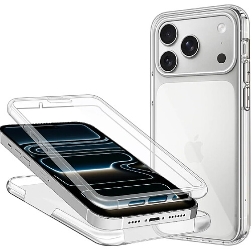 Coque 360 degrés intégrale pour Apple iPhone 17 Pro 5G Protection arrière PC Case et Avant en TPU Transparente - XEPTIO