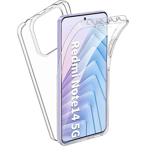 Coque 360 degrés intégrale pour Xiaomi Redmi Note 14 5G Protection arrière PC Case et Avant en TPU Transparente - XEPTIO