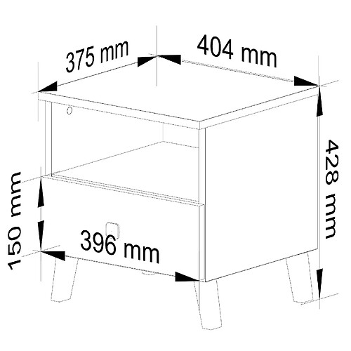 Akord chevet 1 tiroir - Blanc
