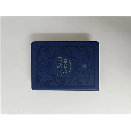 Le saint Coran : et la traduction en langue française du sens de ses versets : couverture daim bleu gris