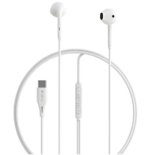 Partel Écouteurs Classique Filaire Jack 3,5mm avec Micro et Bouton de Commandes Blanc