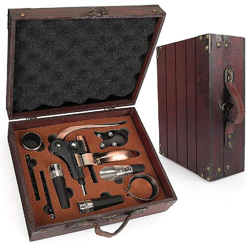 Vendos85 Tire-Bouchon Vin Coffret Cadeau Bois Vintage