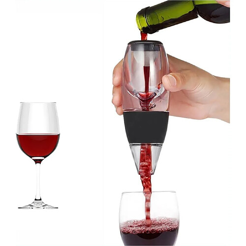 Vendos85 Aérateur de vin noir avec filtre et base intégrés – 250 ml