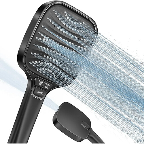 Vendos85 Pommeau de douche haute pression - 8 modes - 120 mm - Noir