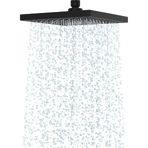 Vendos85 Pommeau de douche à jet de pluie - 20 cm - carré - noir